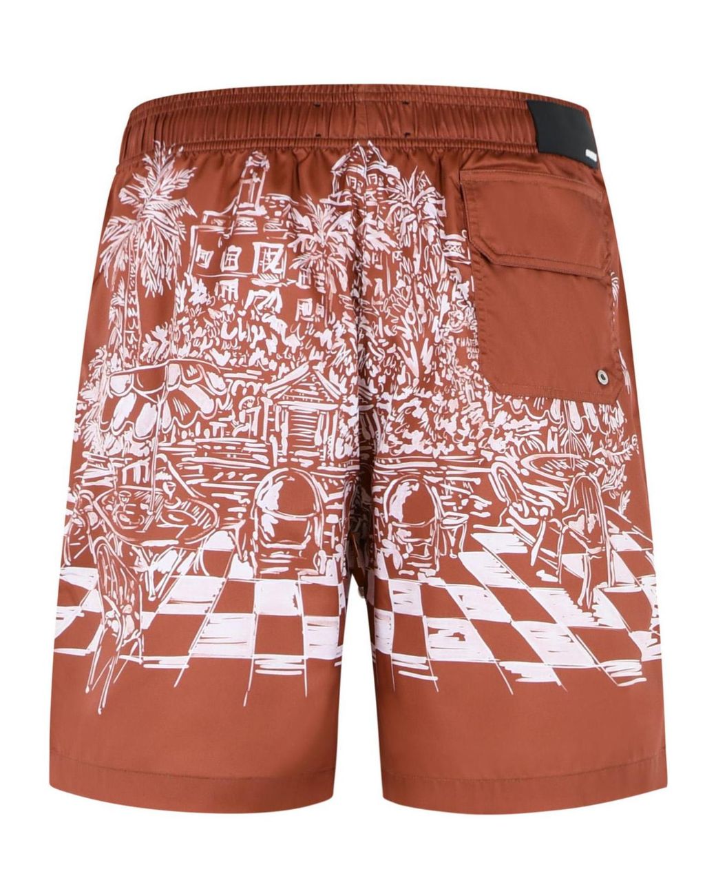 Amiri Red Terracotta Polyester Swimsuit for men
