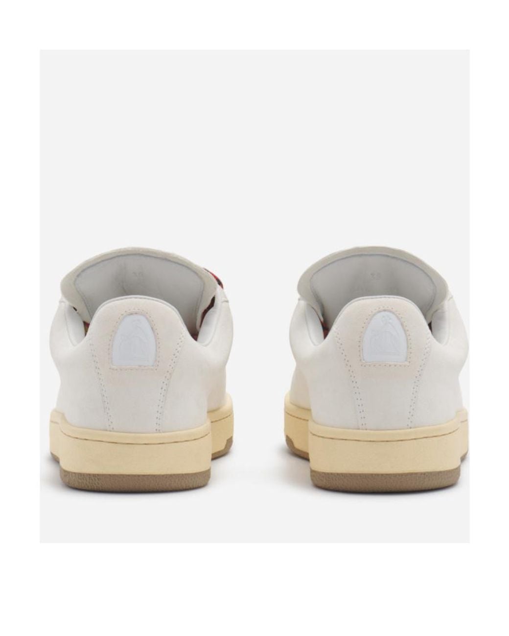 Lanvin White Lite Curb Suede Sneakers