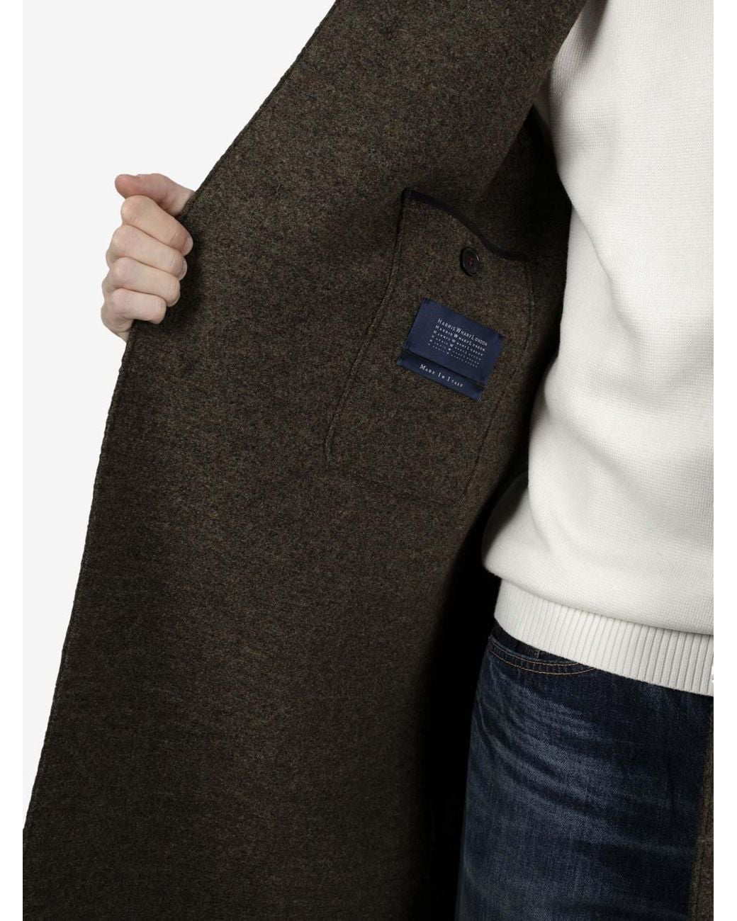 Harris Wharf London Black Boiled-Wool Single-Breasted Balmacaan Coat for men