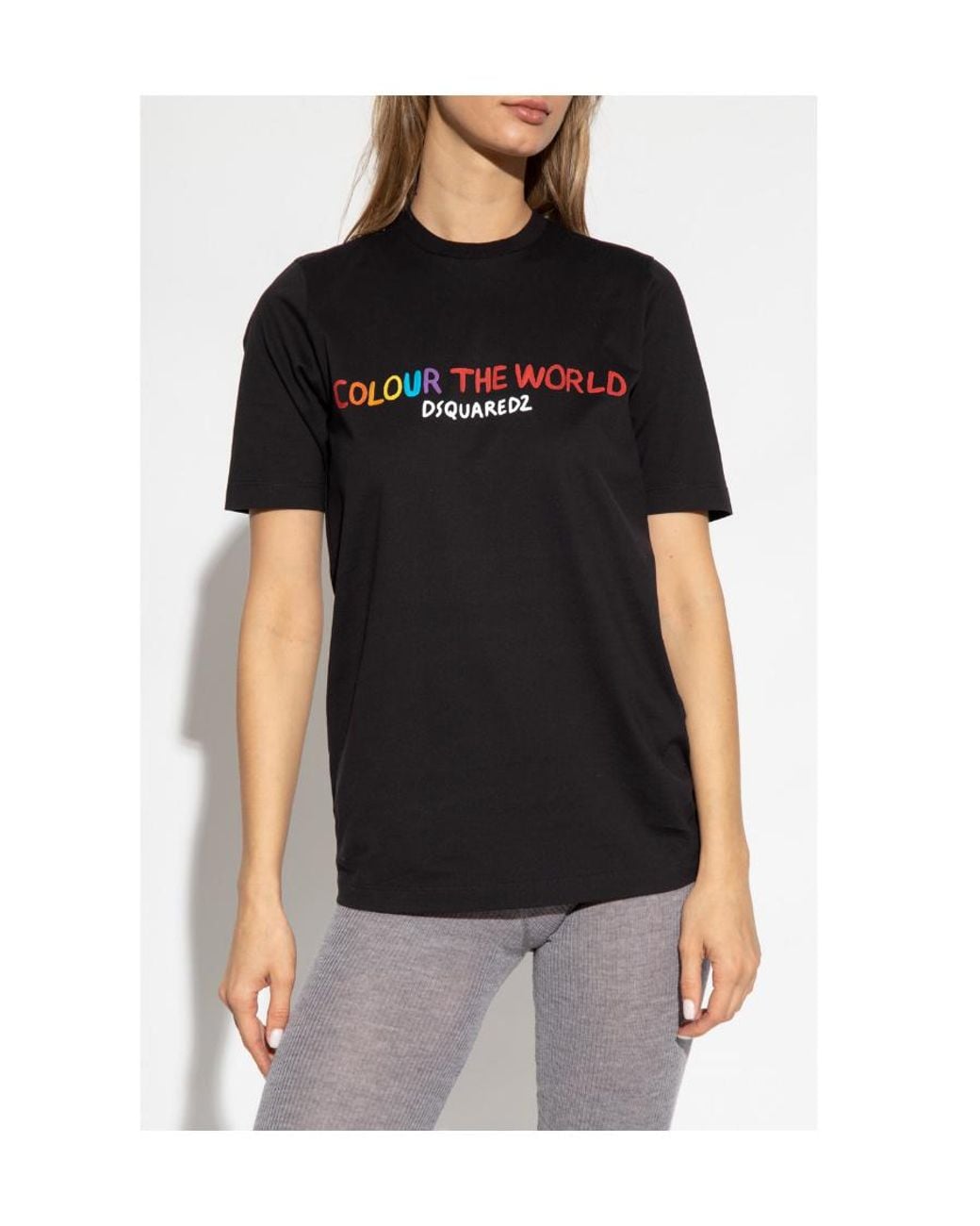 DSquared² Black Logo Printed Crewneck T-Shirt