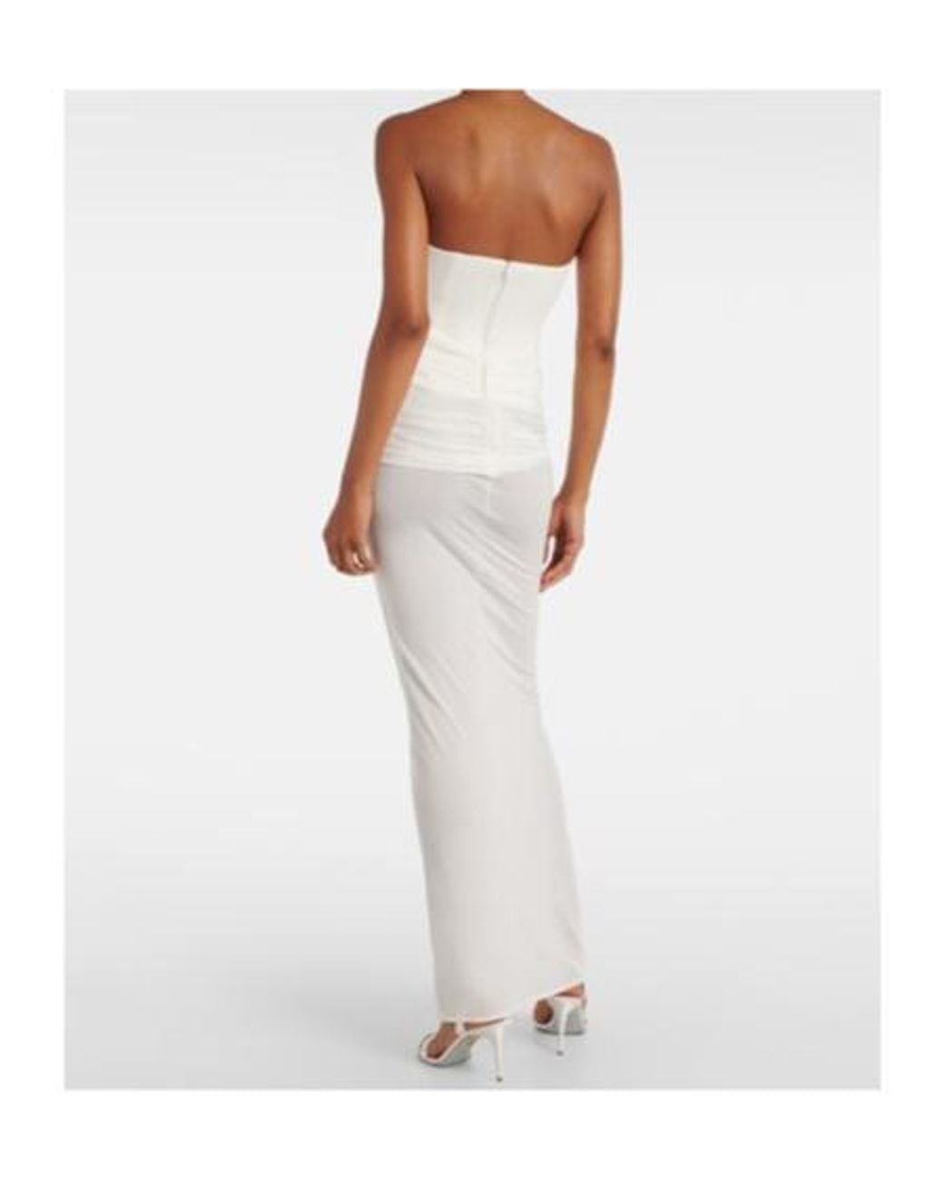 Alex Perry White Draped Crepe Jersey Corset Dress