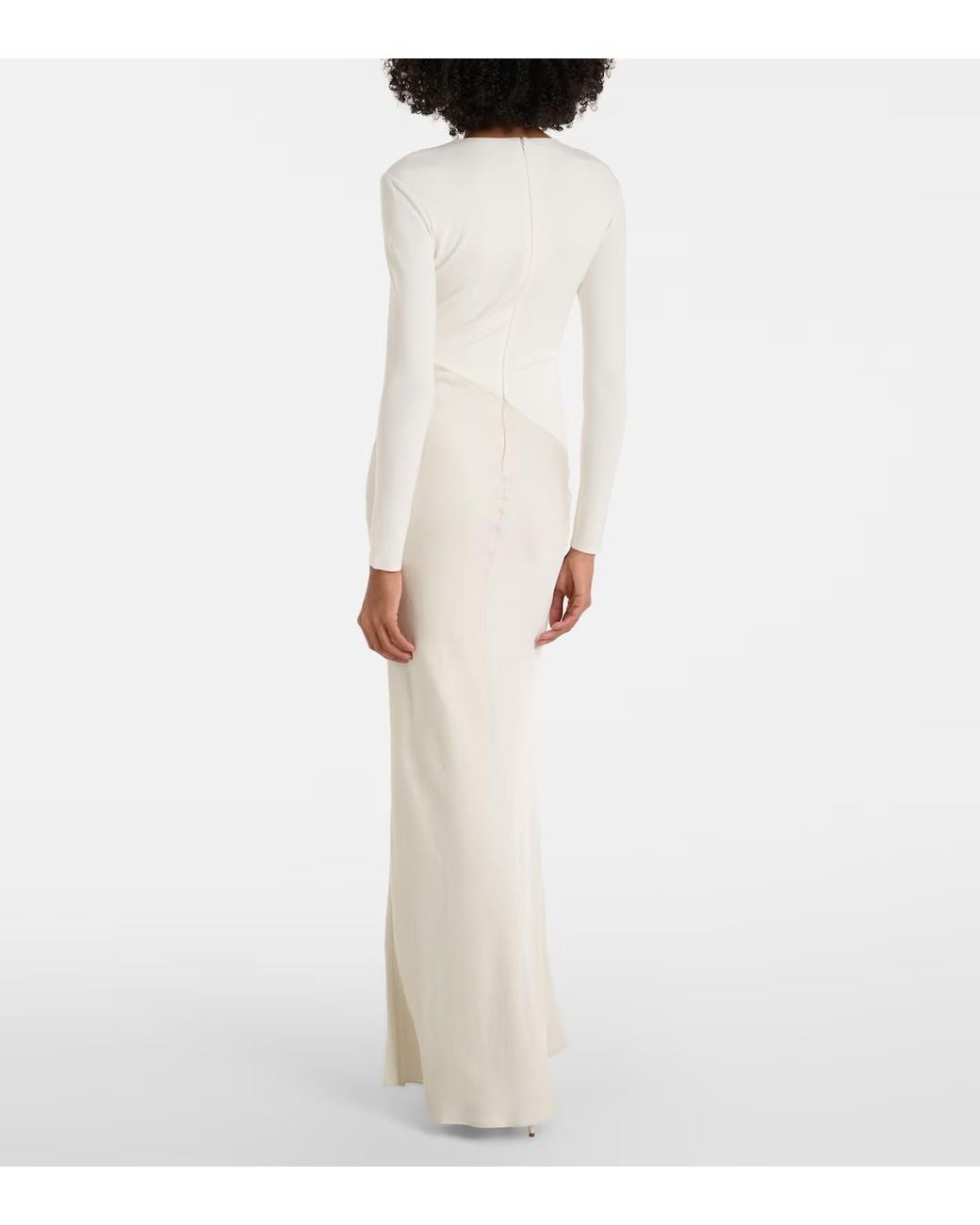 Roland Mouret White Satin And Jersey Gown