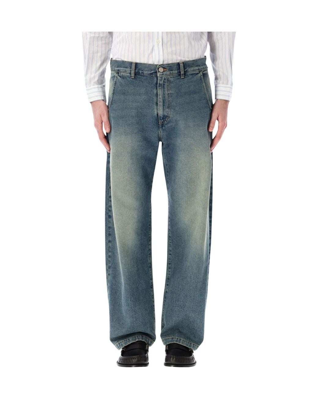 mfpen Blue Relaxed Straight-Leg Jeans for men