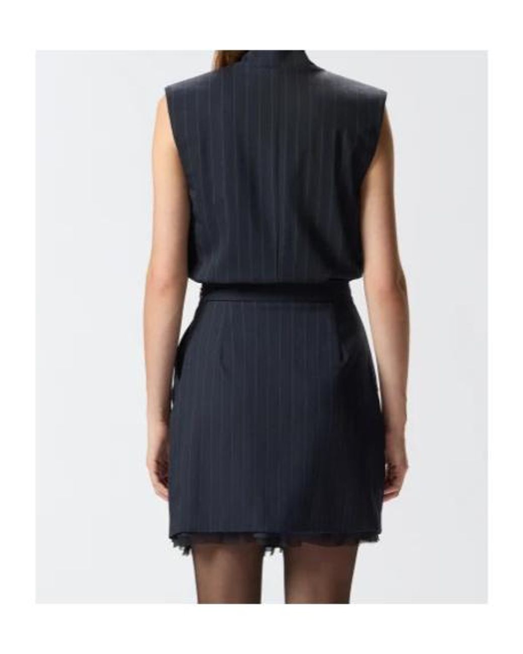 Pinko Blue Wrapped Striped Mini Dress