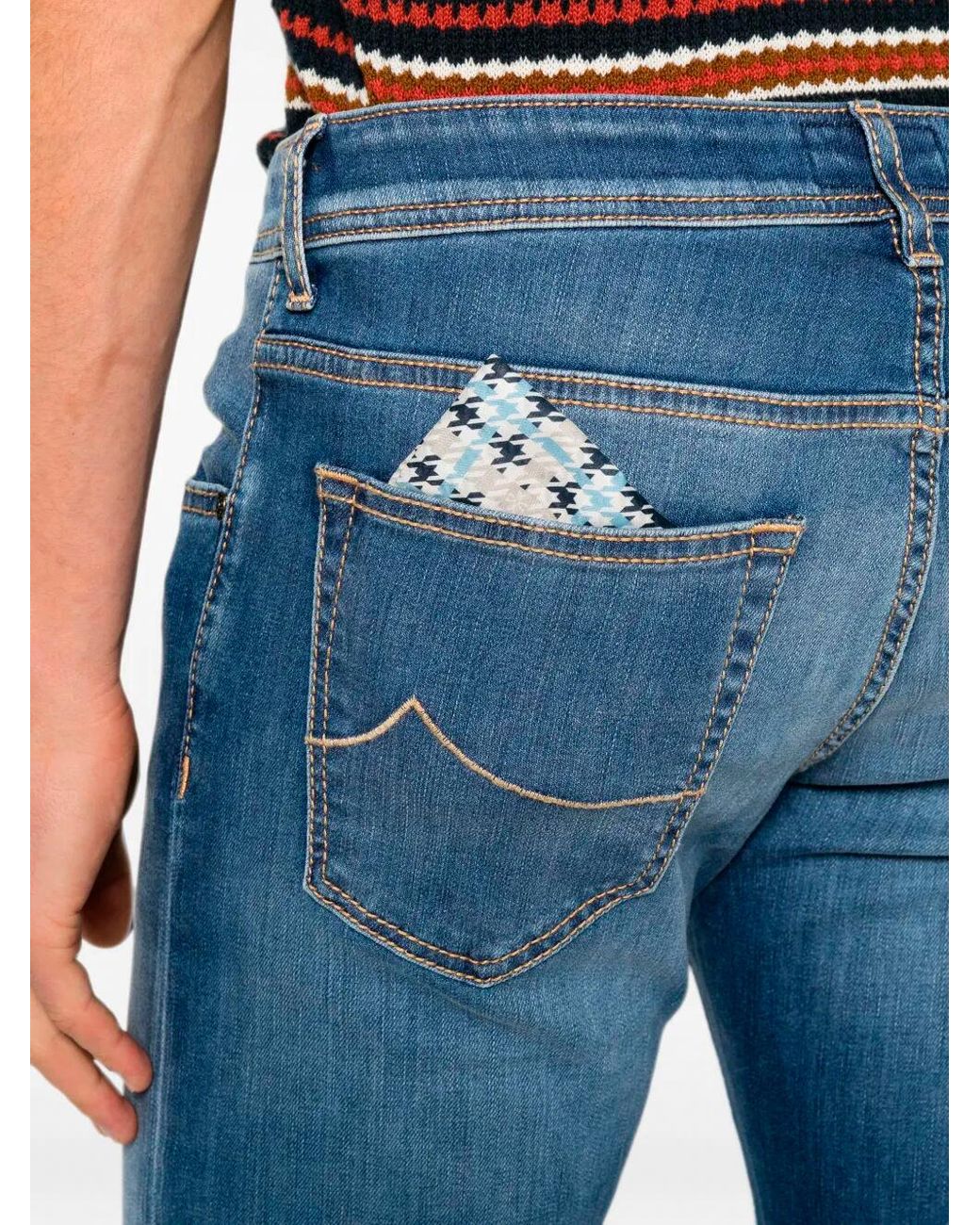 Jacob Cohen Blue Faded Straight-Leg Jeans for men