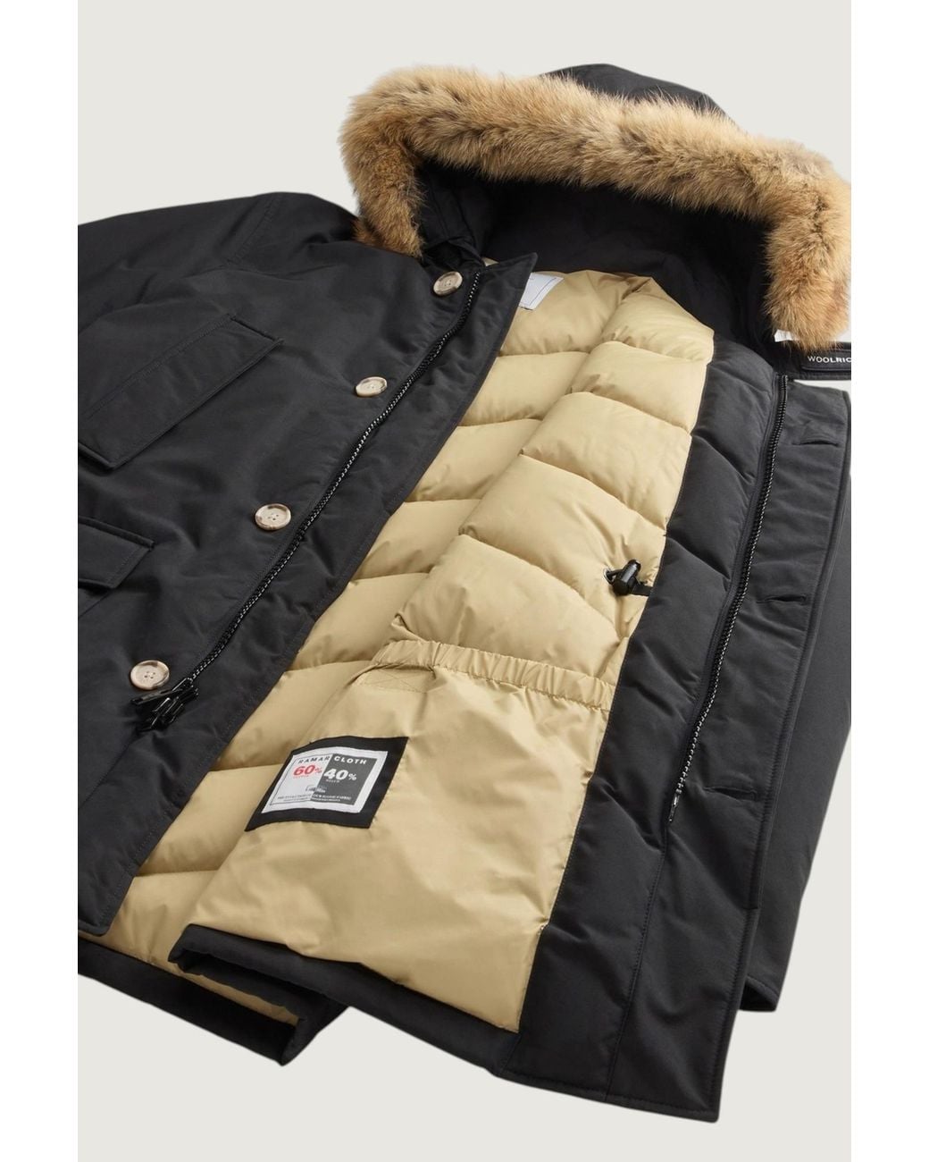 Woolrich Black Long-Sleeved Cotton-Padded Jacket for men