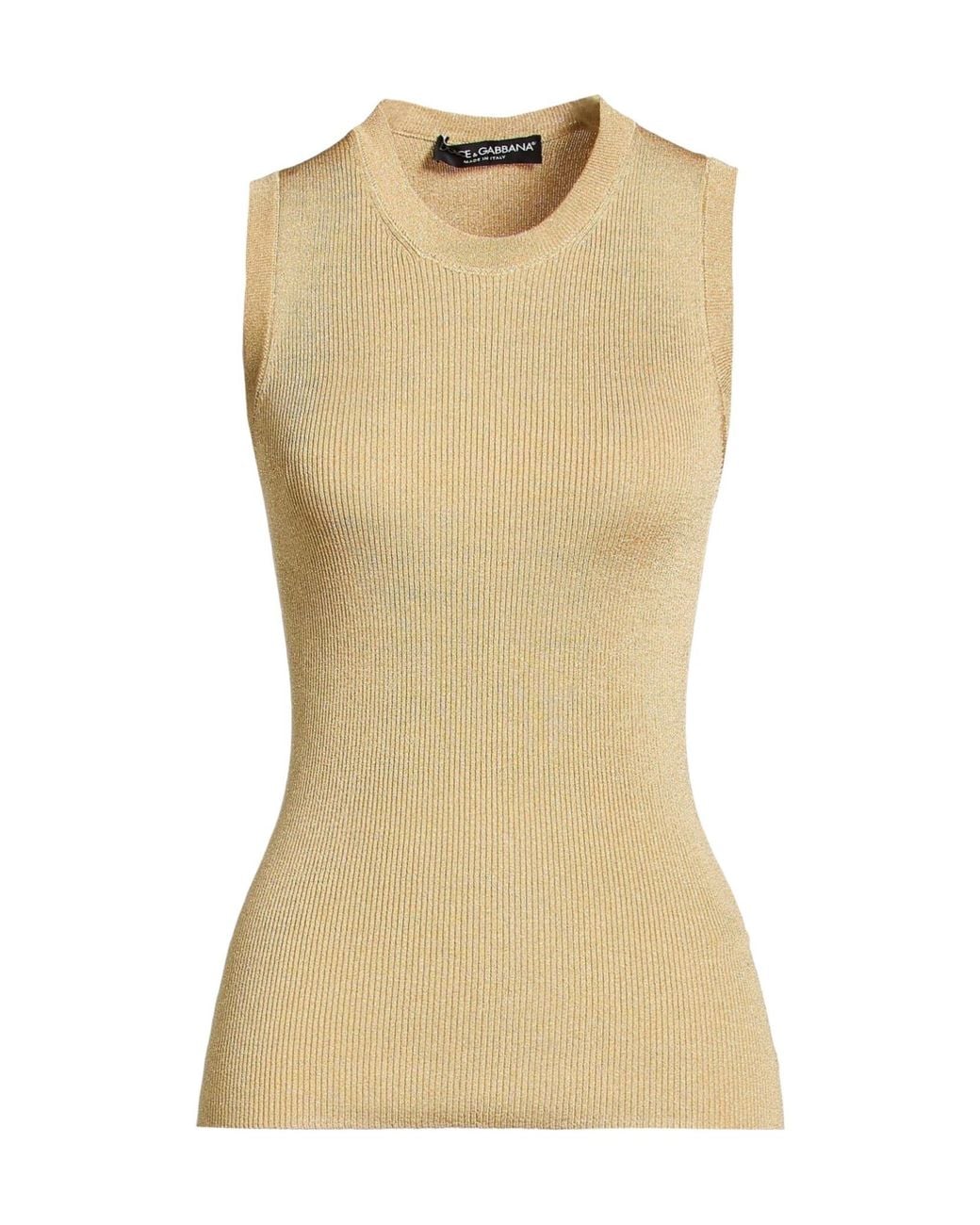 Dolce & Gabbana Natural Sleeveless Lightweight Knit Top