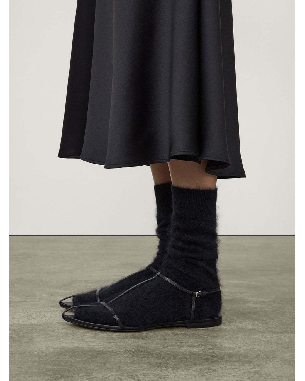 Lisa Yang Black Brushed-Cashmere Socks