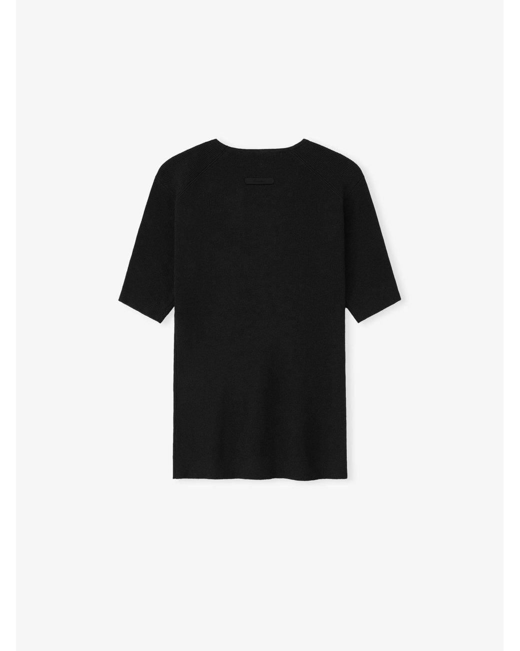 Fear Of God Black Logo Embroidered Ribbed-Knit Top