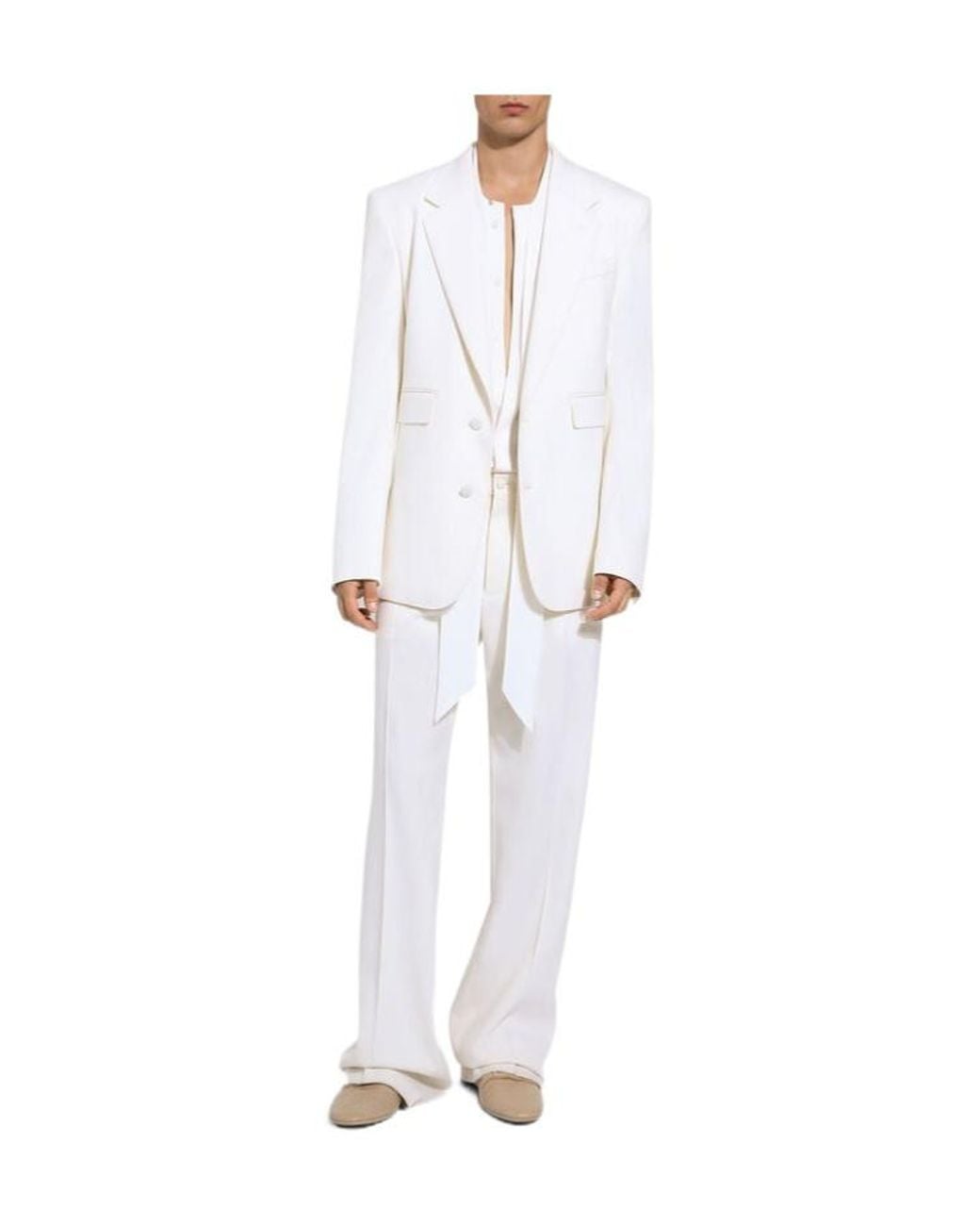 Dolce & Gabbana White Single-Breasted Sicilia Fit Jacket for men