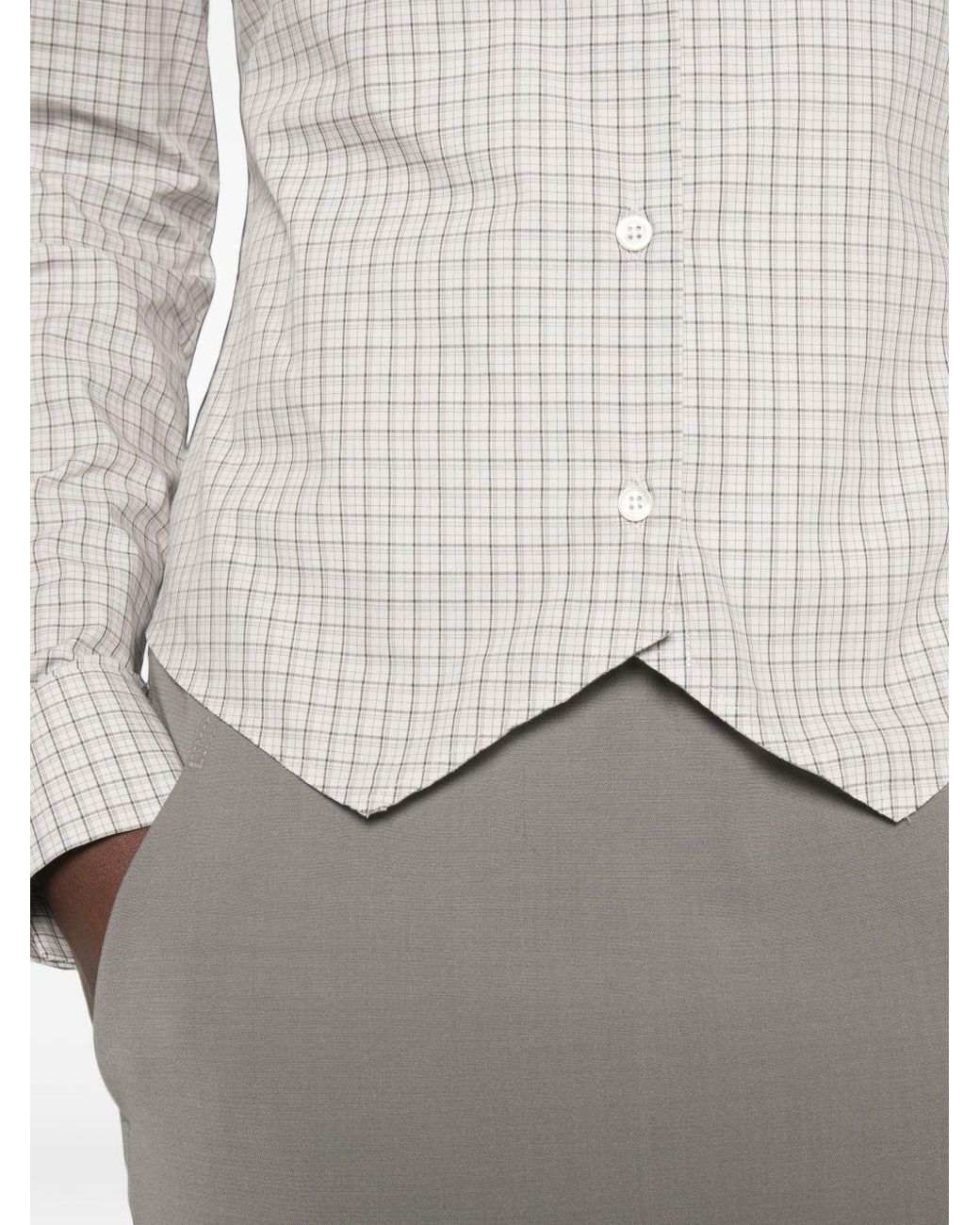 Maison Margiela Gray Long Sleeve Pointed Hem Shirt