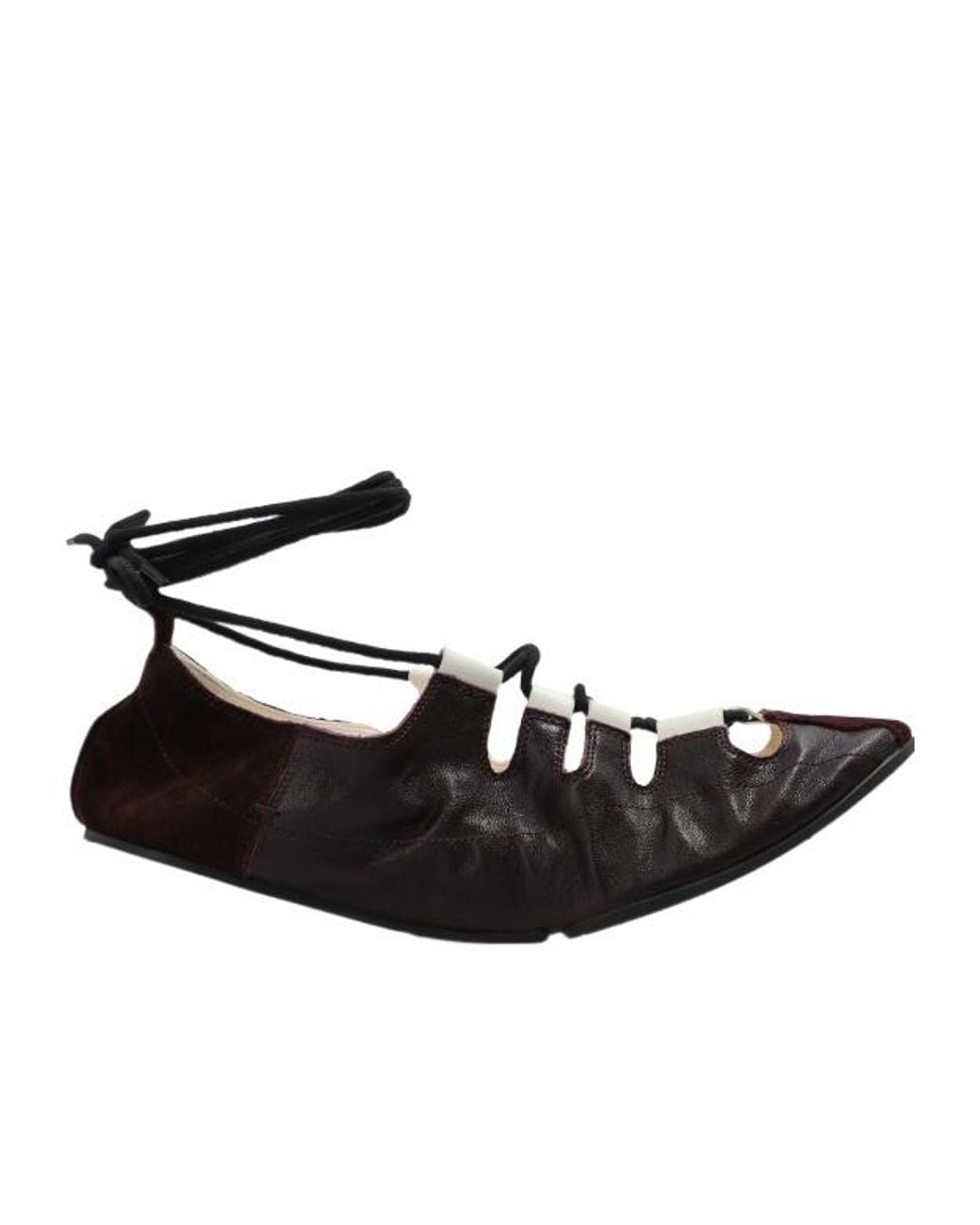 Alaïa Black Lace-Up Ballet Shoes