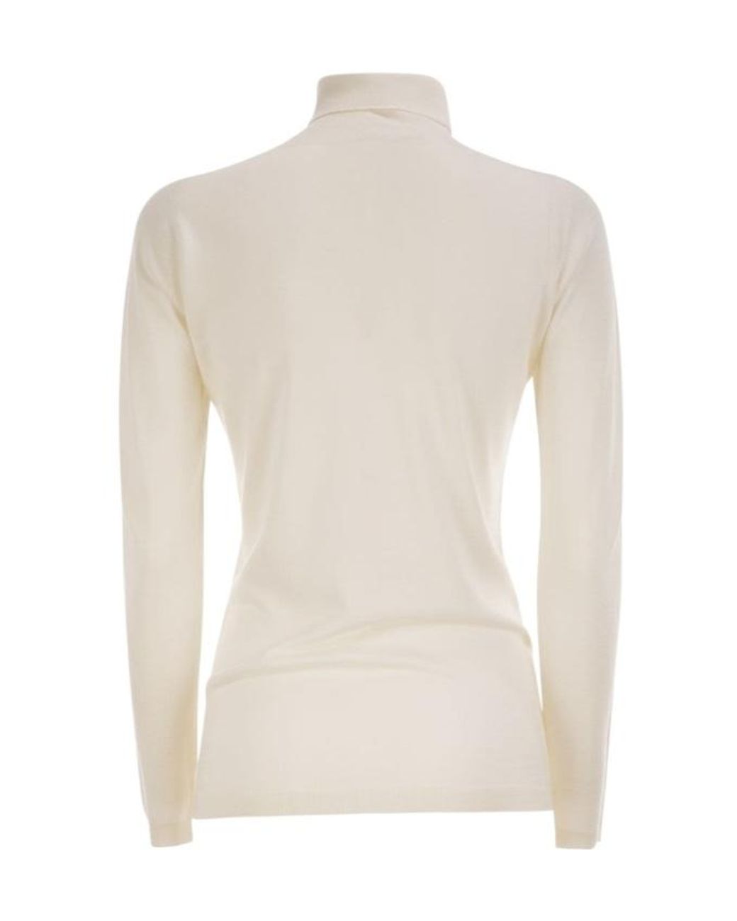 Fabiana Filippi White Fine Knit Roll Neck Sweater
