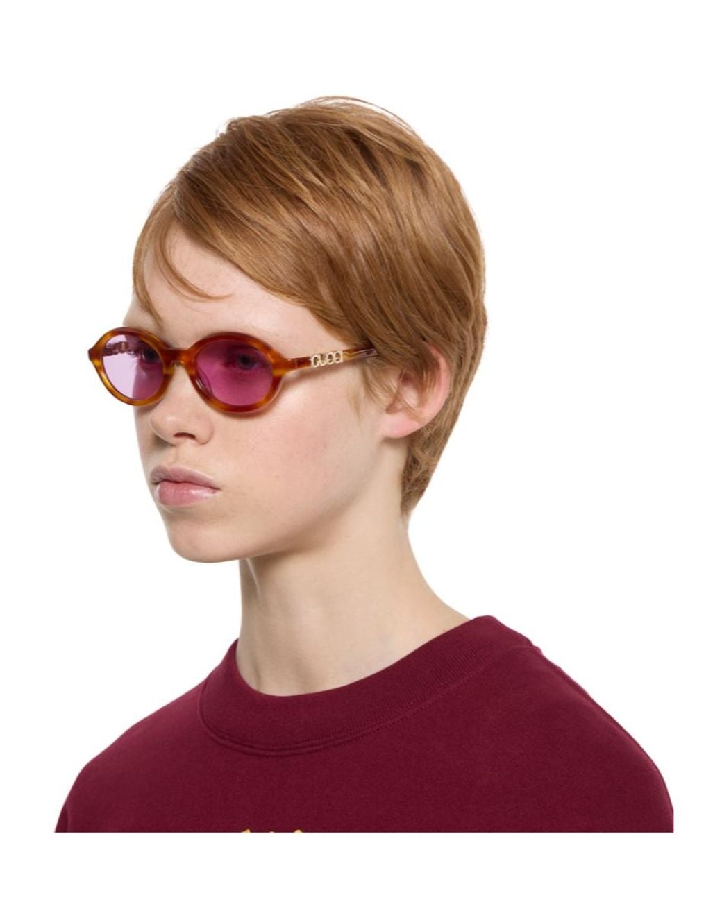 Gucci Pink Round Frame Sunglasses