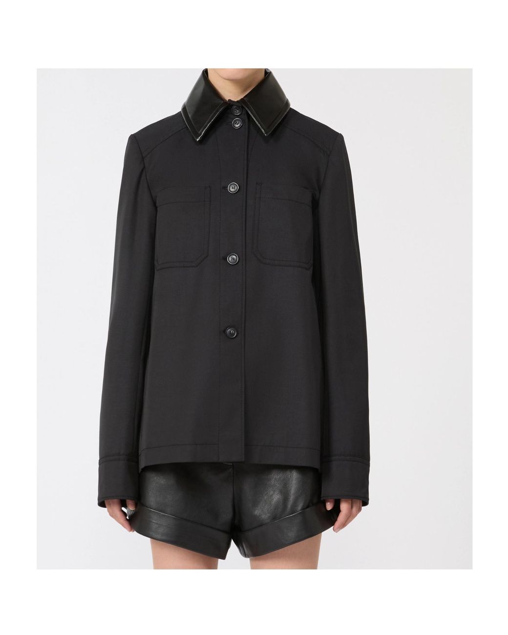 Sportmax Black Superbo Button-Up Overshirt