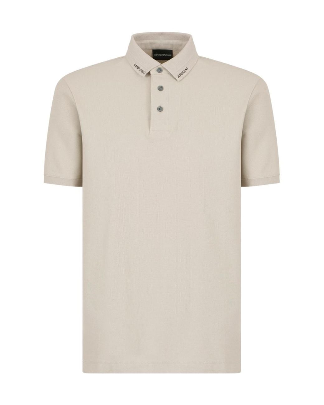 Emporio Armani White Piquet Polo Shirt for men