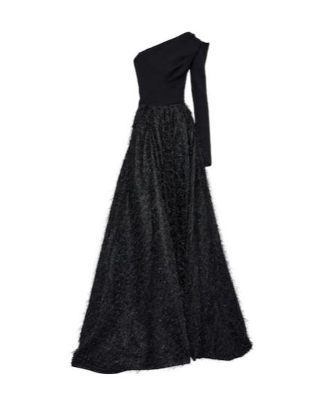 Maticevski Black Audacity One-Shoulder Maxi Gown