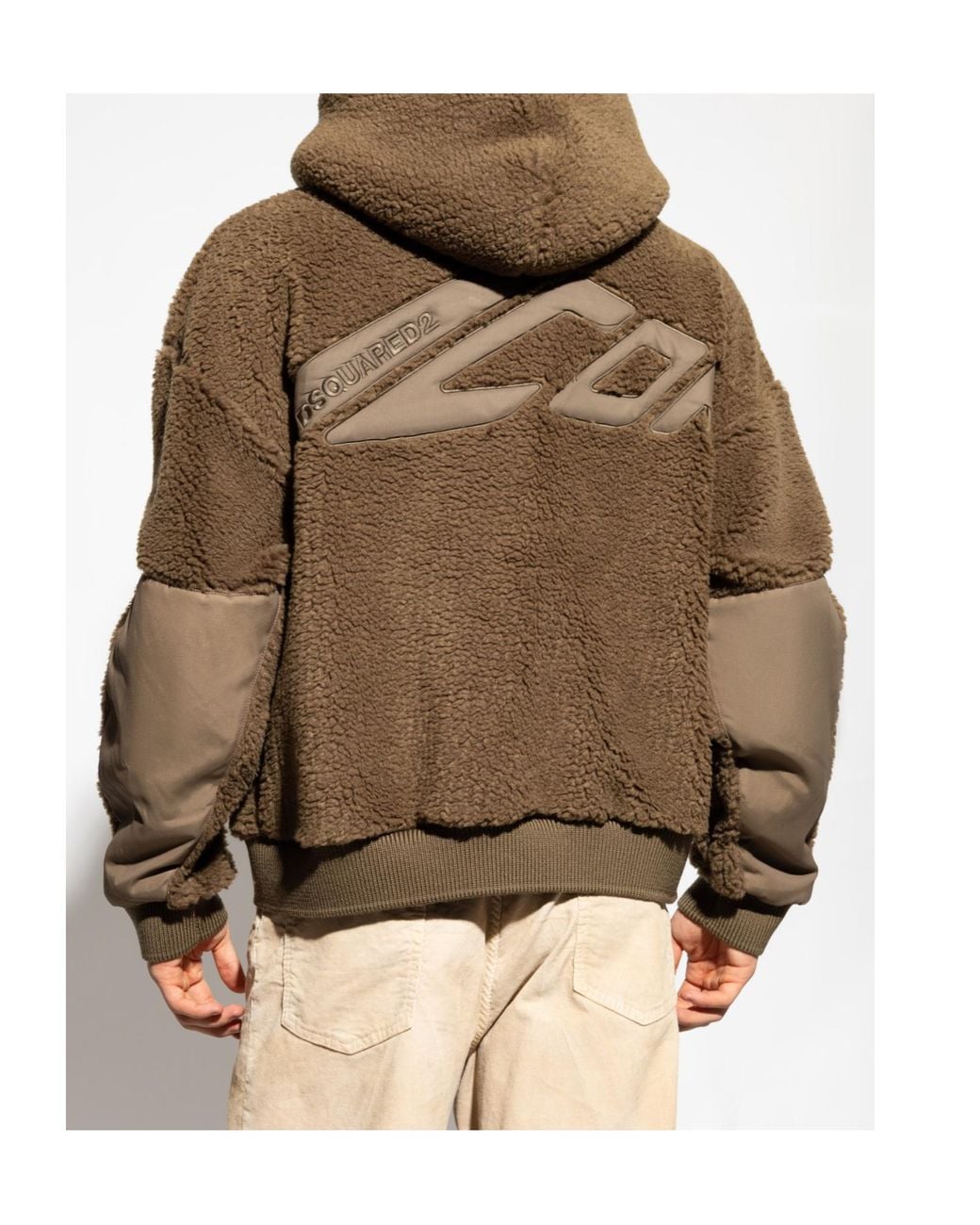 DSquared² Natural Half-Zip Fleece Hoodie for men
