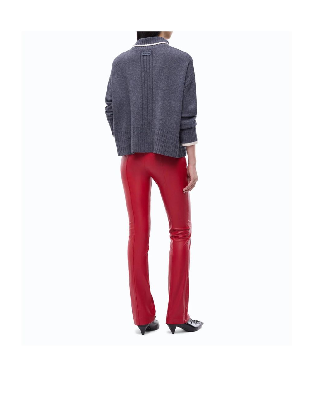 Pinko Gray Turtleneck Knitted Jumper