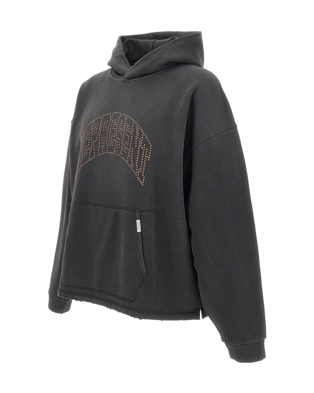 Represent Gray Studded Logo Hoodie for men