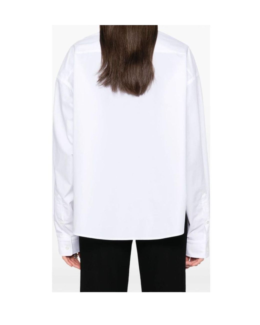 Balenciaga White Chest Pocket Long-Sleeved Shirt