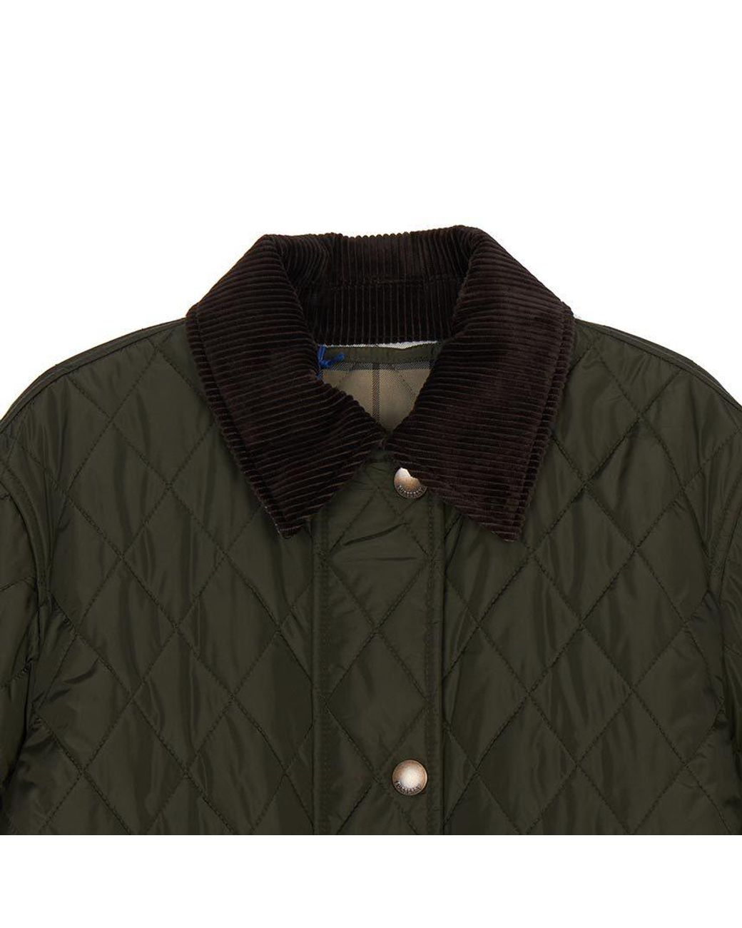 Burberry Green Belted Waist Quilted Jacket