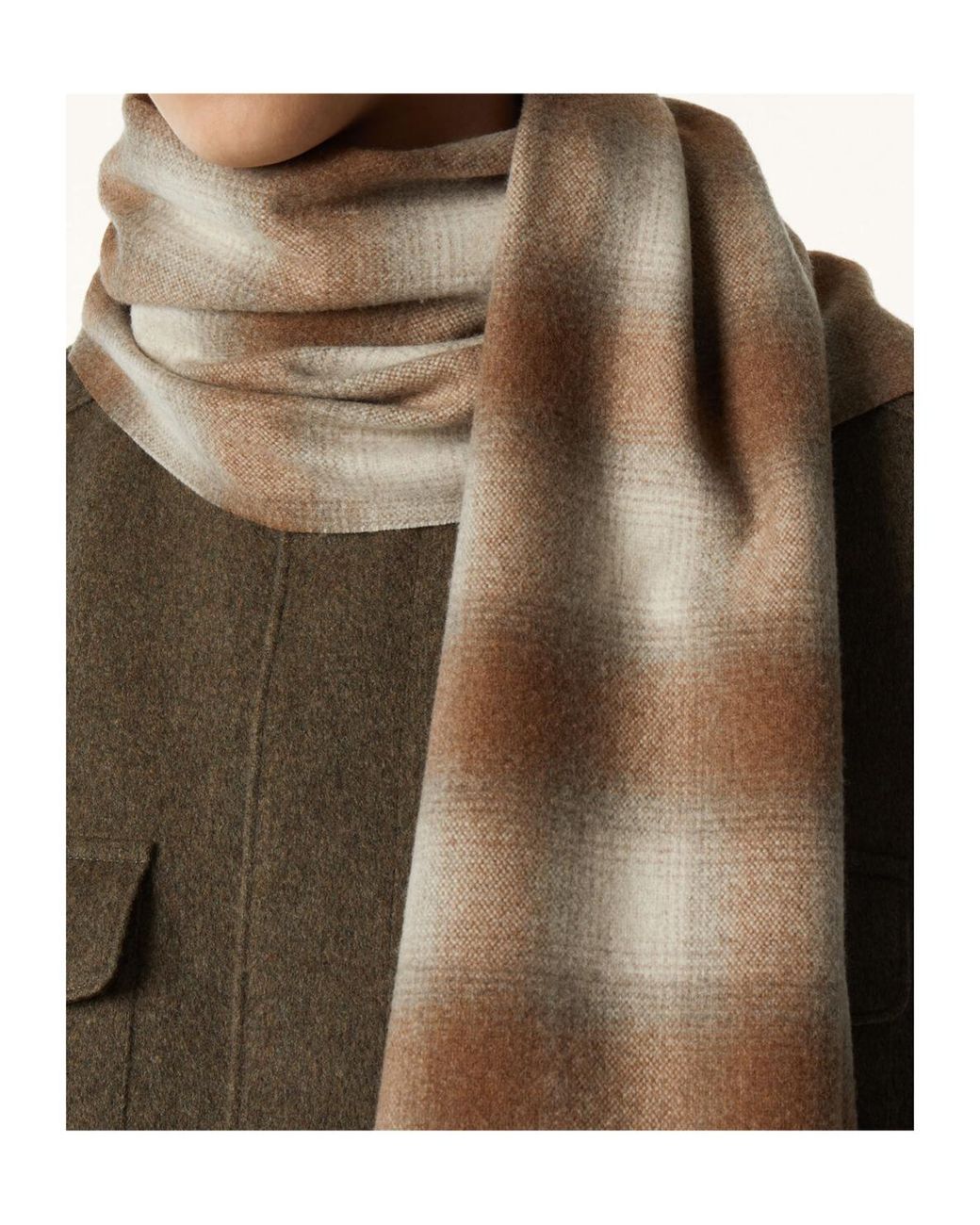 Loro Piana Natural Tartan Scarf for men