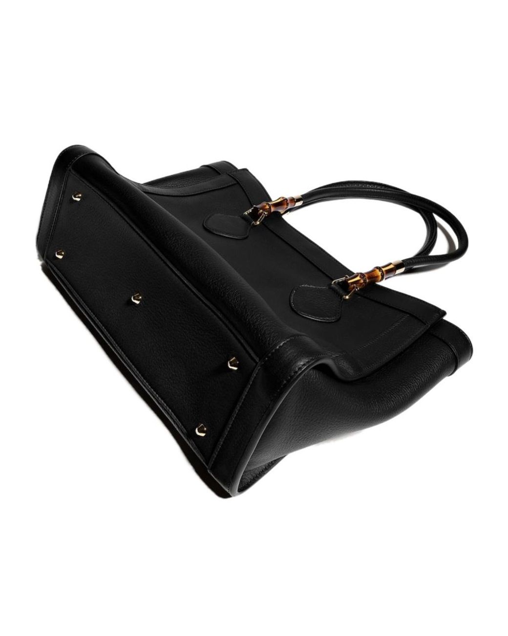 Gucci Black Bamboo Tote Medium Bag