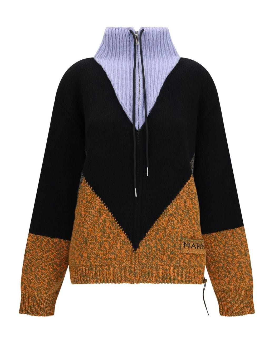 Marni Blue Colour-Block Intarsia-Knit Sweater