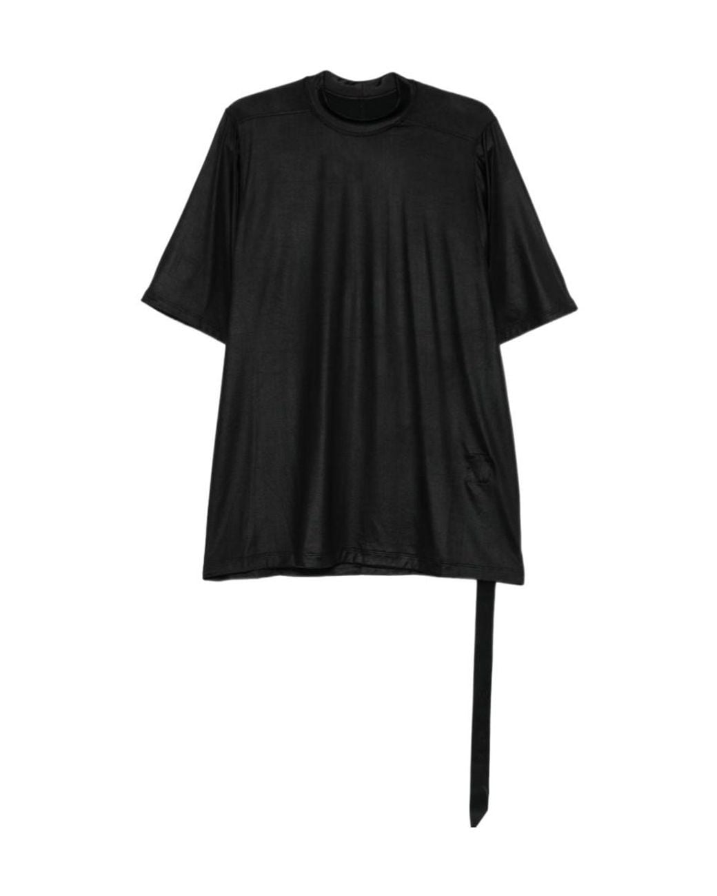Rick Owens Black Short-Sleeve Ribbon T-Shirt
