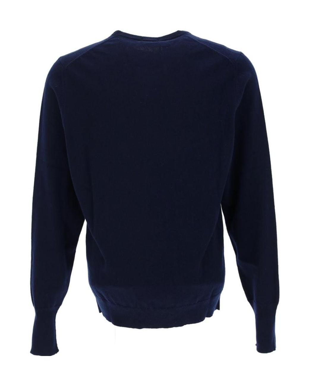 Drumohr Blue Cashmere Crew Neck Sweater for men