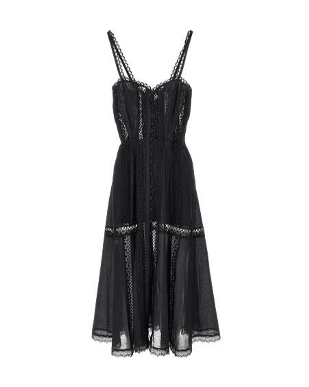 Charo Ruiz Black Ibiza Ibiza Lace-Panel Midi Dress