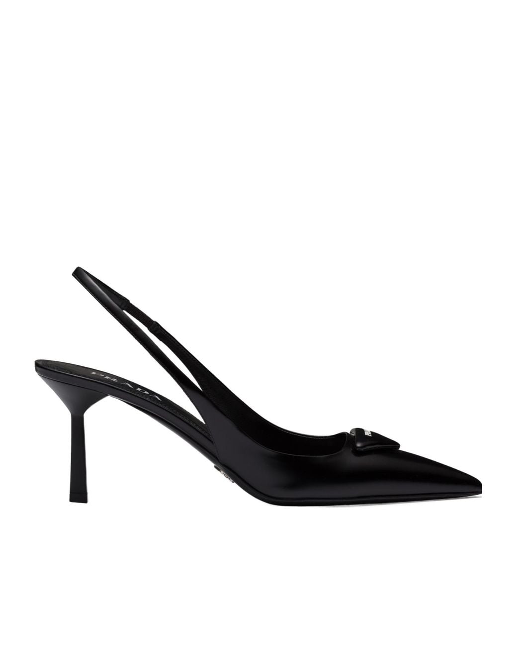 Prada Black Pointed-Toe Slingback Pumps