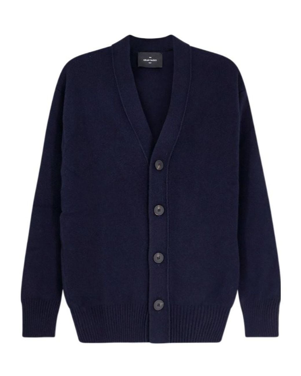 Gran Sasso Blue V-Neck Buttoned Cardigan for men
