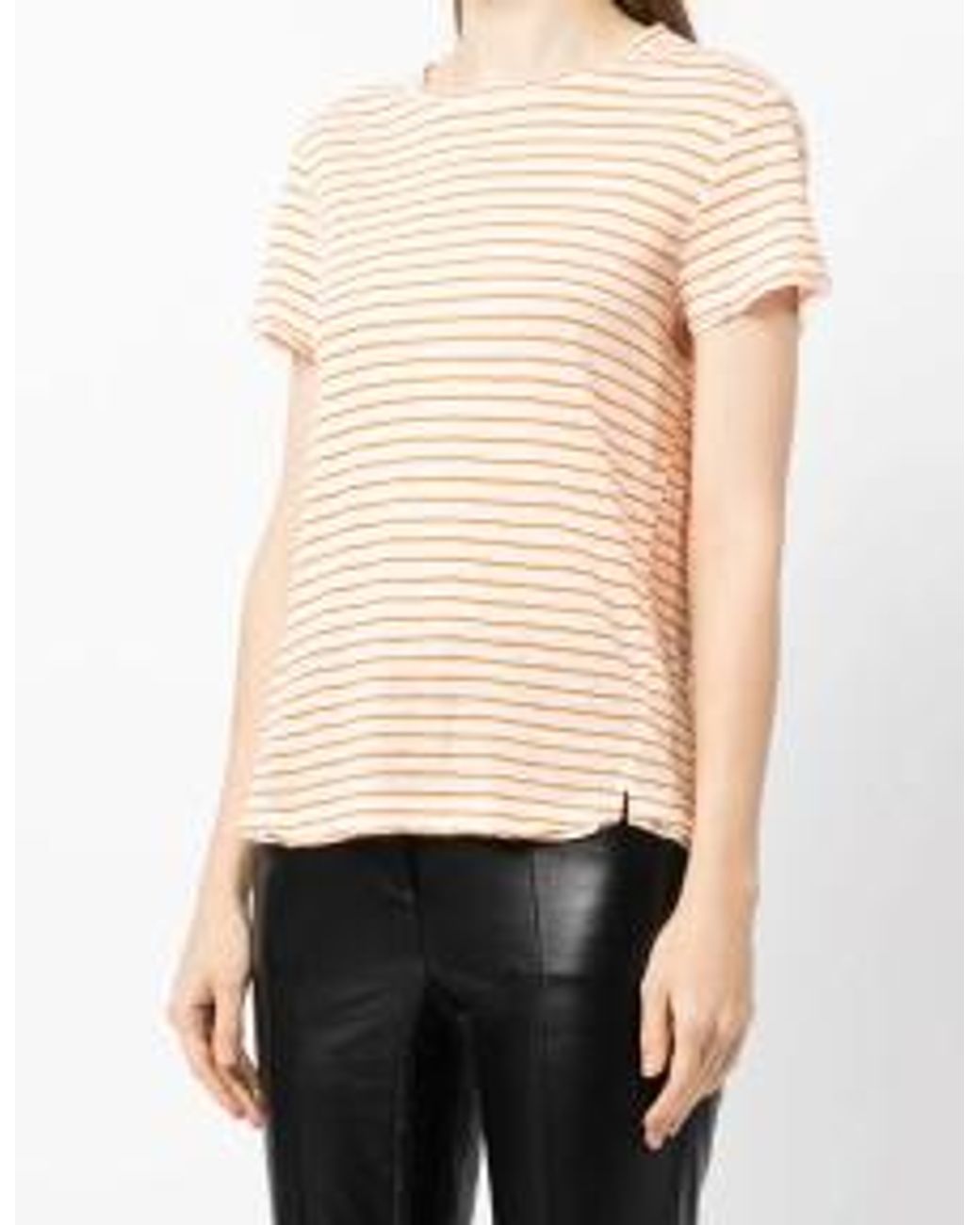 FRAME Natural Striped Organic-Linen T-Shirt