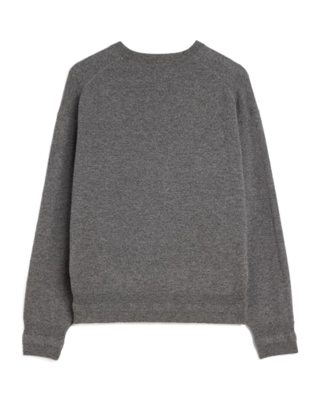 Jil Sander Gray V-Neck Knitted Sweater for men