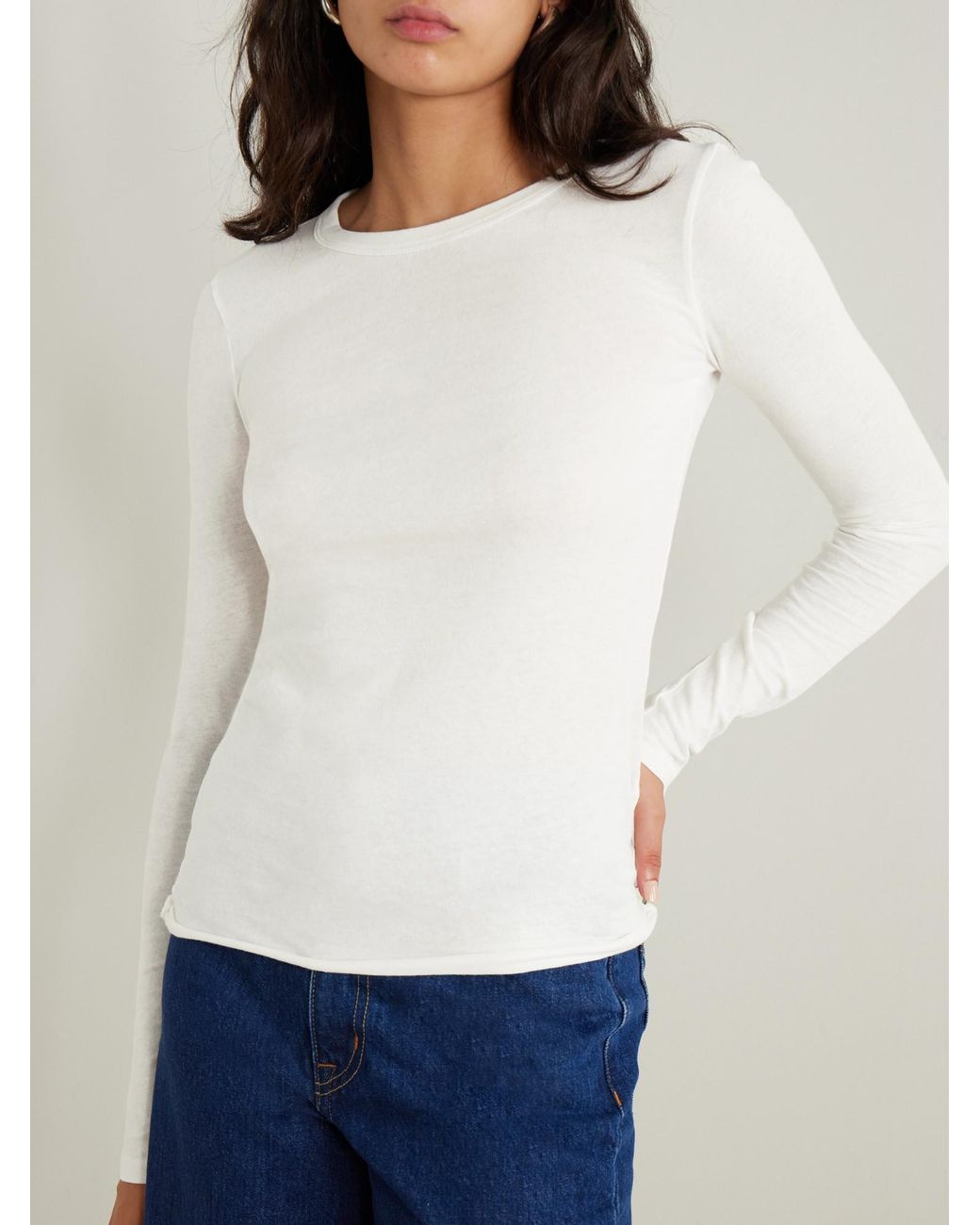 SLVRLAKE Denim White Soft Fitted T-Shirt
