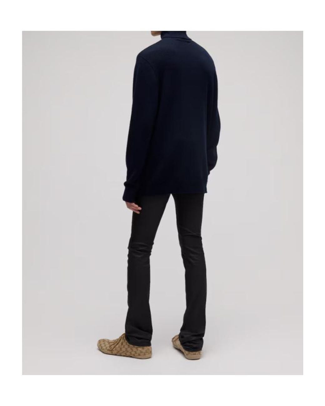 Gucci Blue Seamless Cashmere Knit Sweater for men
