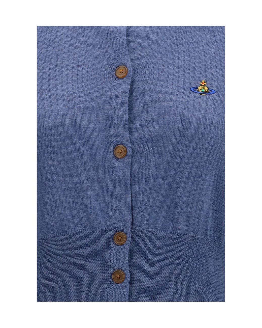 Vivienne Westwood Blue Bea Cropped Button Cardigan