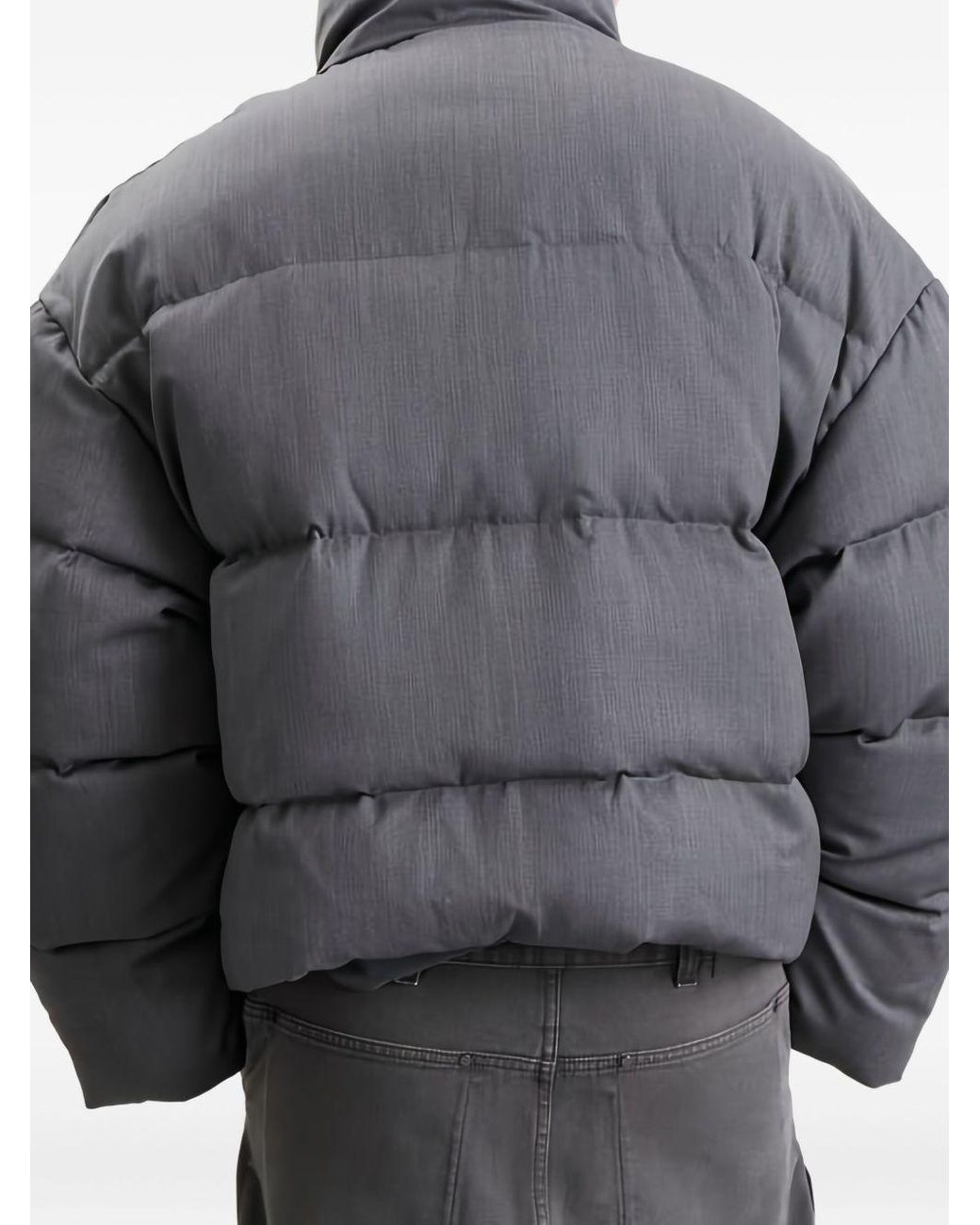 Entire studios Gray Stand Collar Down Jacket for men