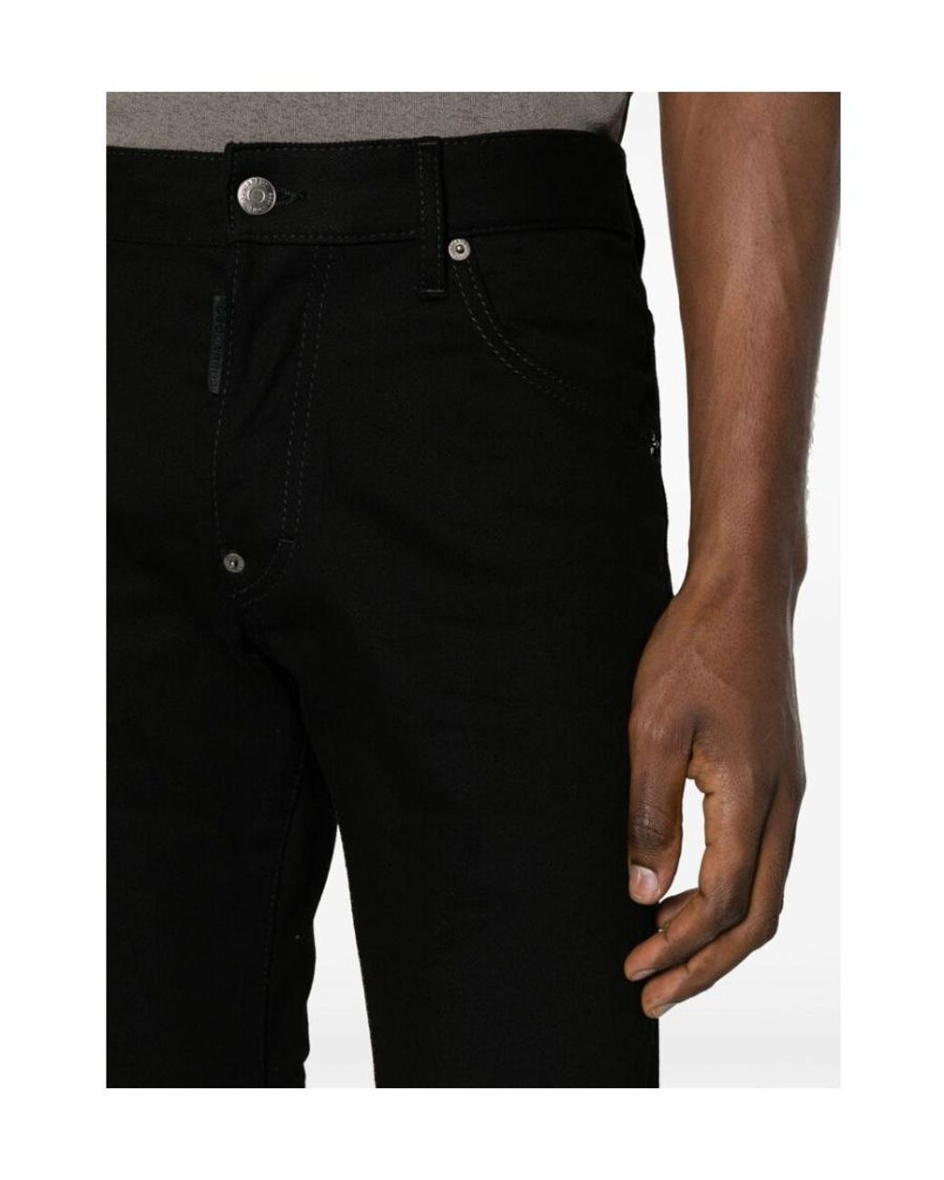 DSquared² Black Skater Straight Leg Slim-Cut Jeans for men