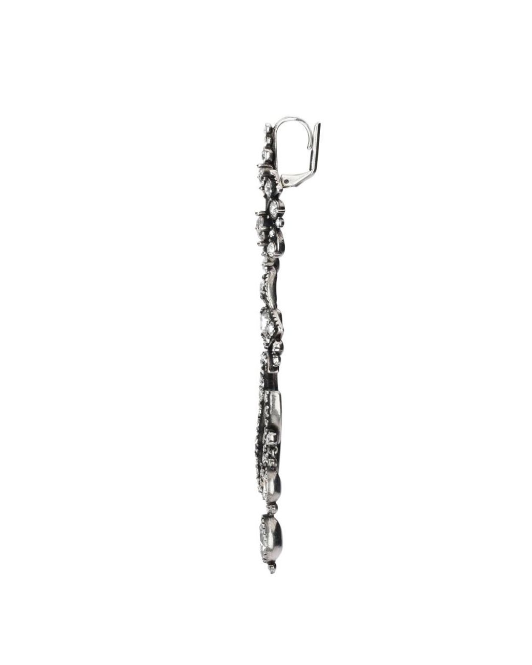 Gucci White Gg Marmont Crystal Chandelier Earrings