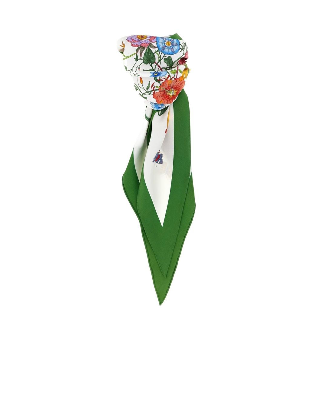 Gucci Green Flora Diamond-Shape Scarf