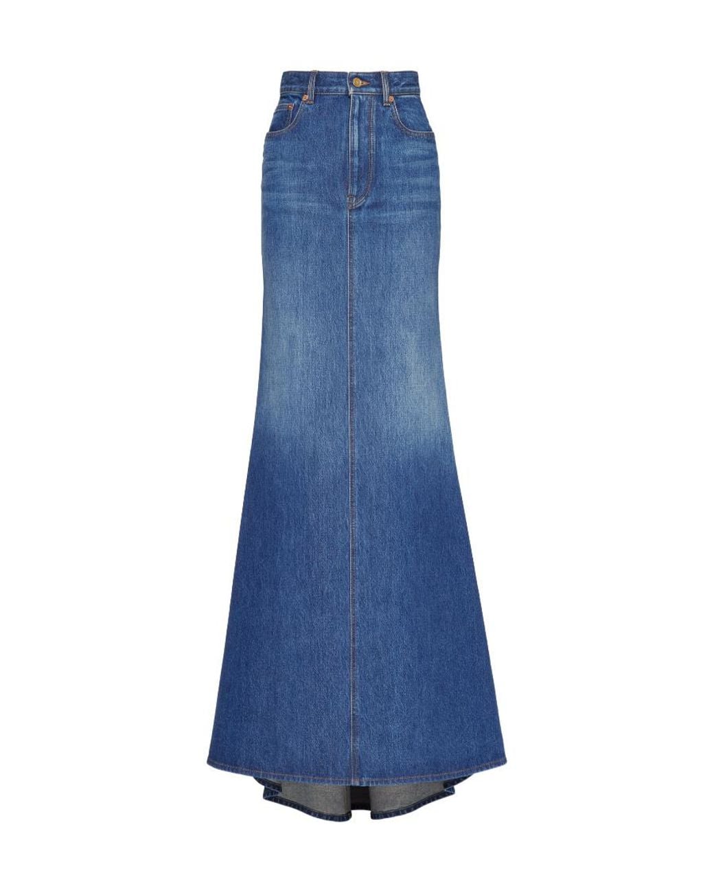 Valentino Blue High Waist Denim Skirt