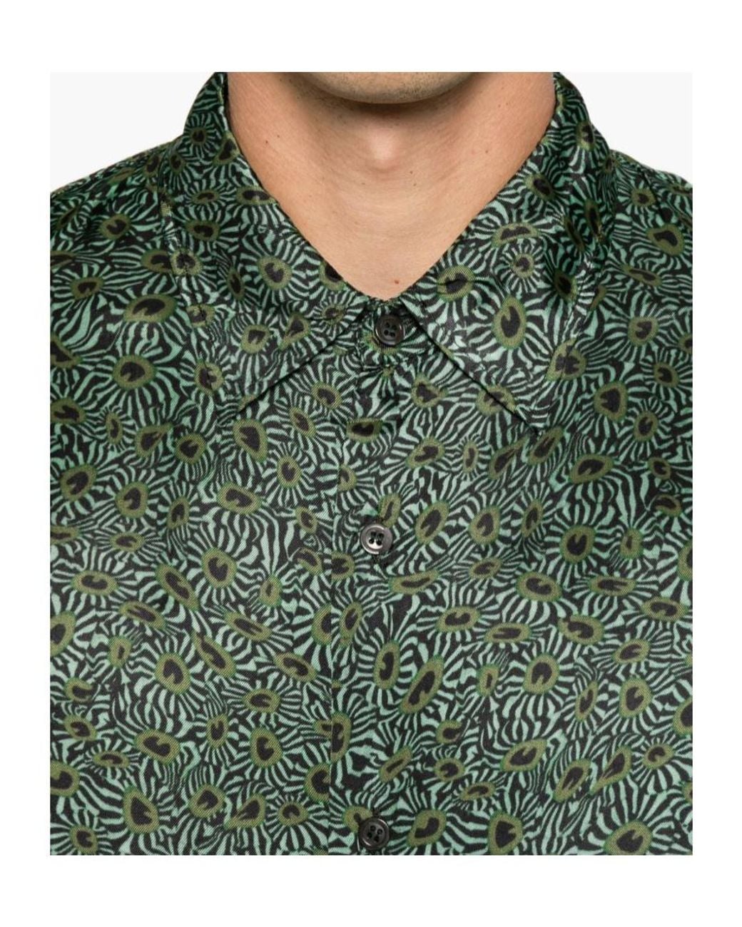 Dries Van Noten Green Classic Viscose Shirt for men