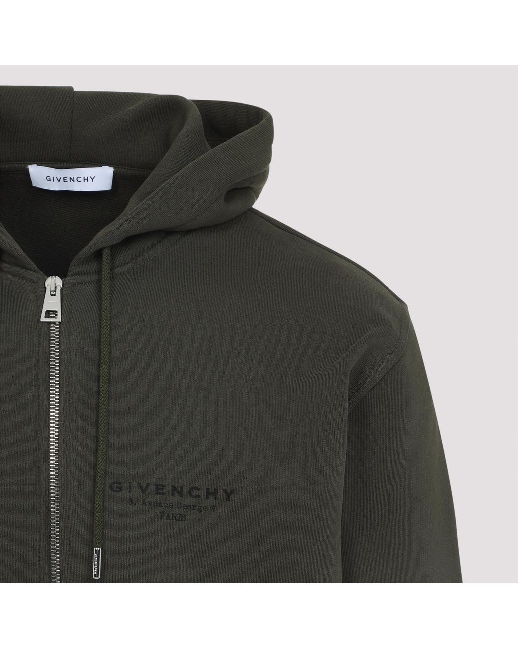 Givenchy Black Logo Printed Zipped Hoodie for men