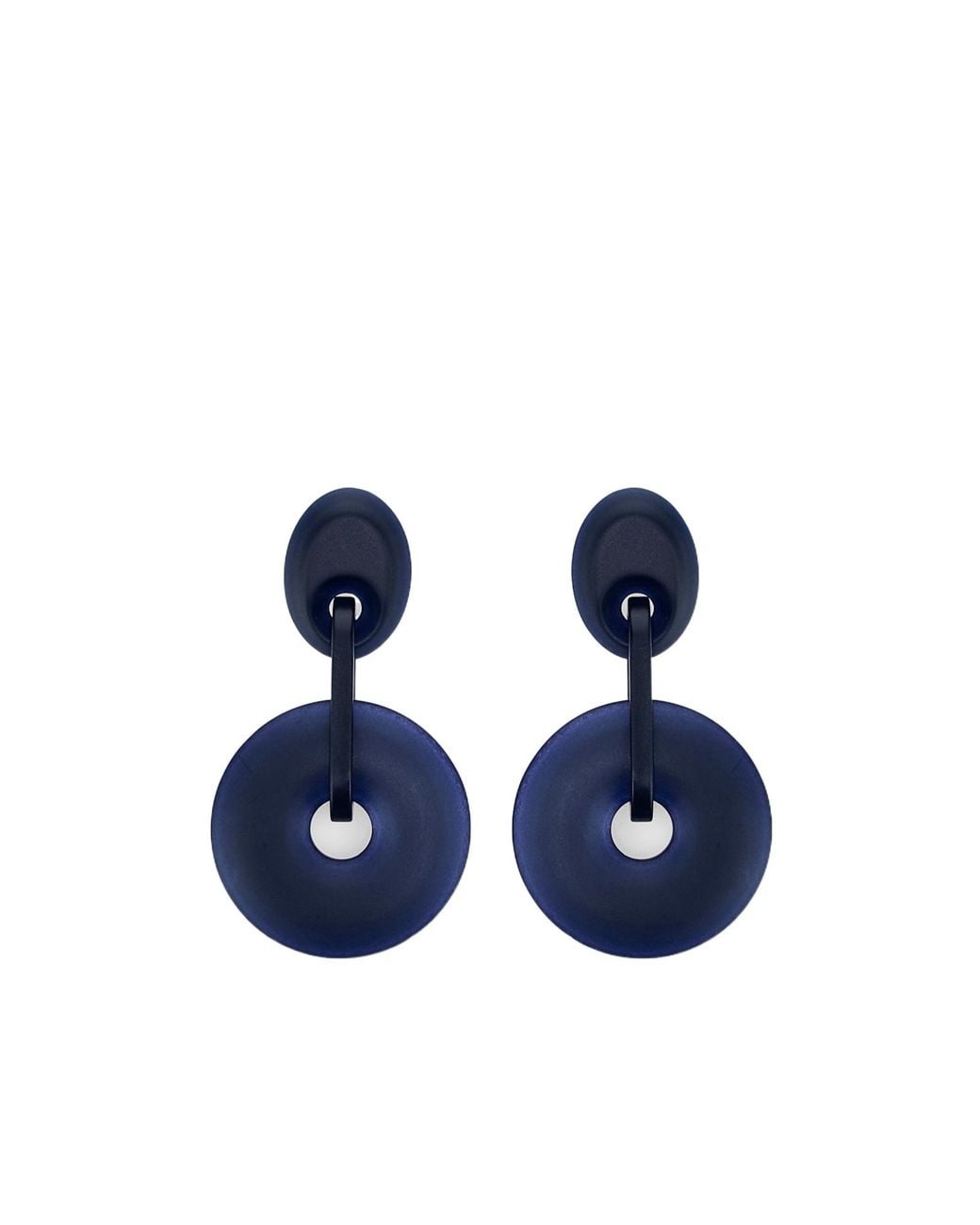 Giorgio Armani Blue Disc Drop Earrings