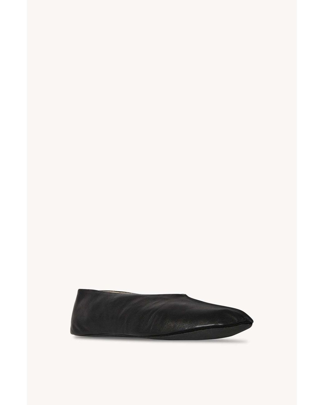 The Row Black Stella Slip-On Ballet Flats