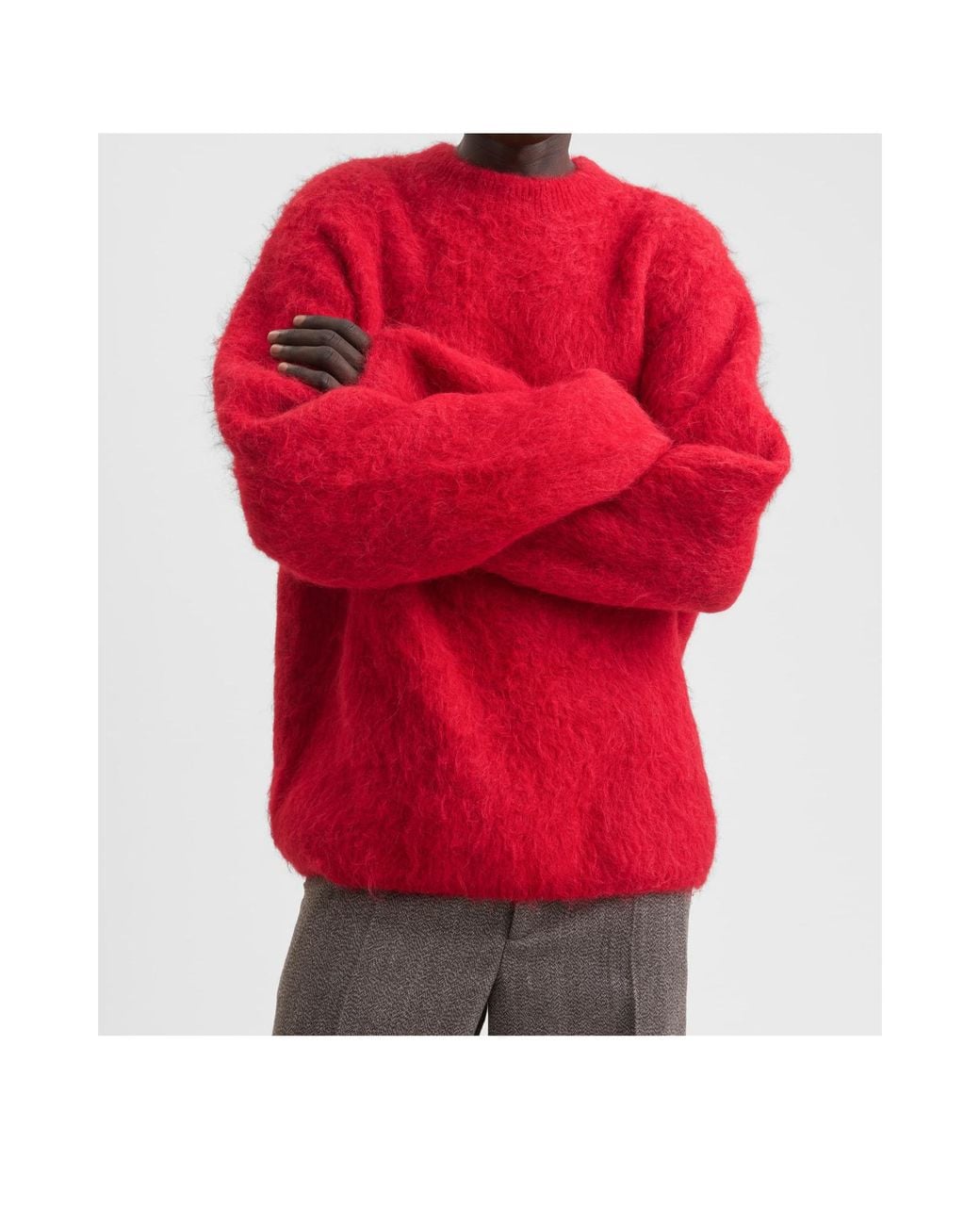 Séfr Red Crew-Neck Long-Sleeve Knit Top for men