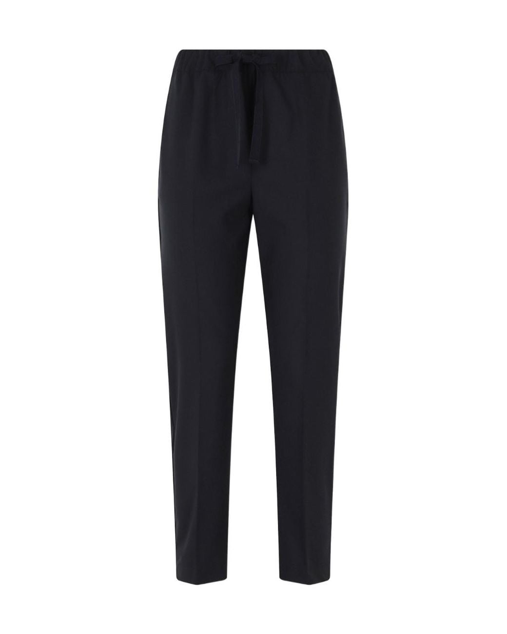 Semicouture Blue Buddy Drawstring Pressed-Crease Trousers